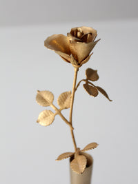 mid-century brass rose bud vase figurine