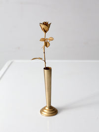 mid-century brass rose bud vase figurine