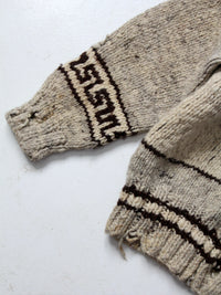 vintage Cowichan style butterfly camp sweater