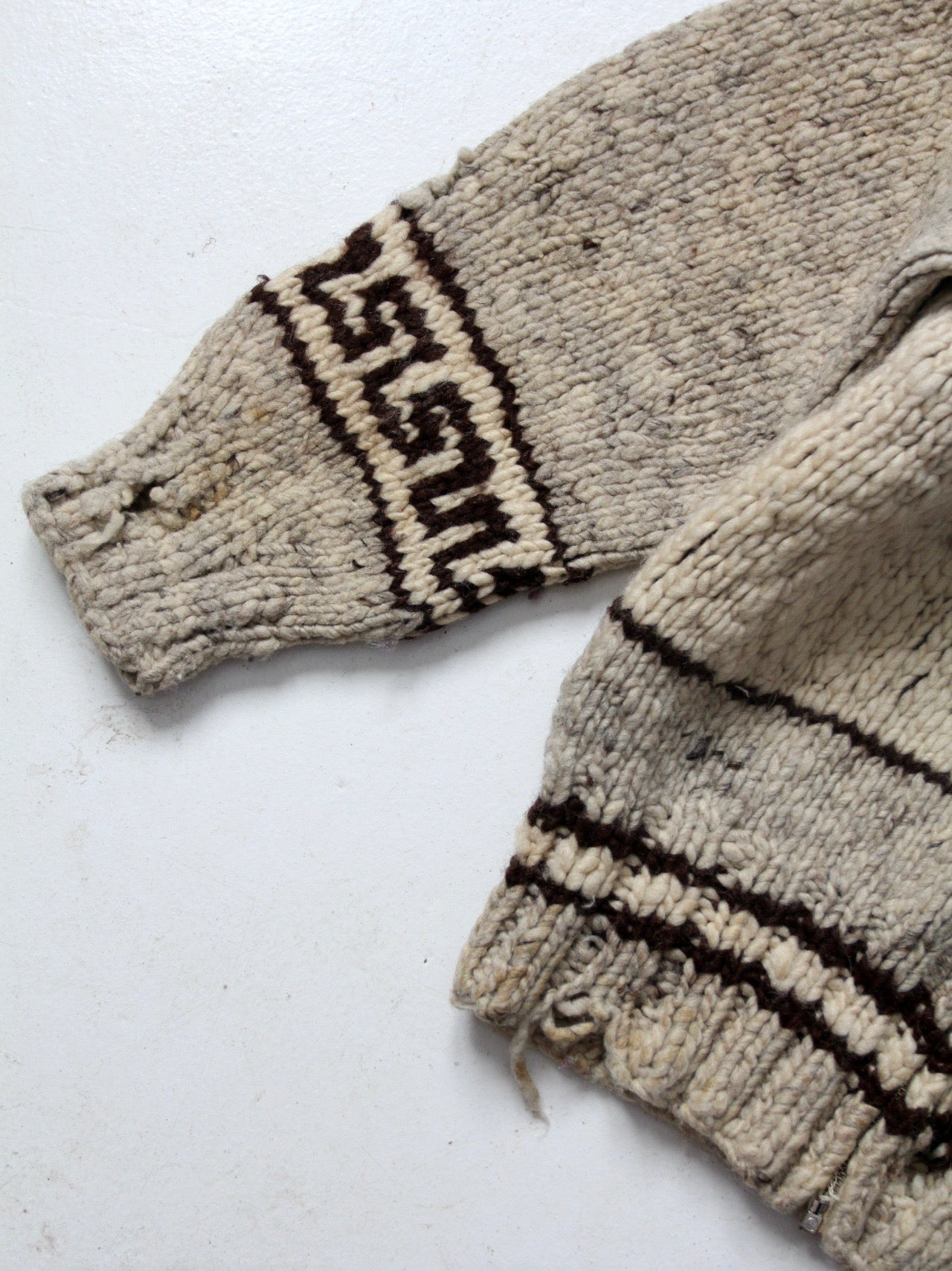 vintage Cowichan style butterfly camp sweater