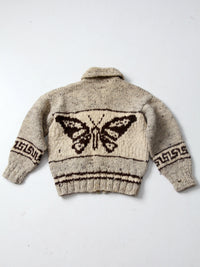 vintage Cowichan style butterfly camp sweater