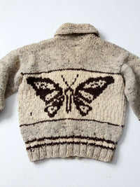 vintage Cowichan style butterfly camp sweater
