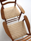 pair antique ladder back arm chairs