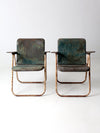 mid century patio chairs pair