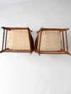 pair antique ladder back arm chairs