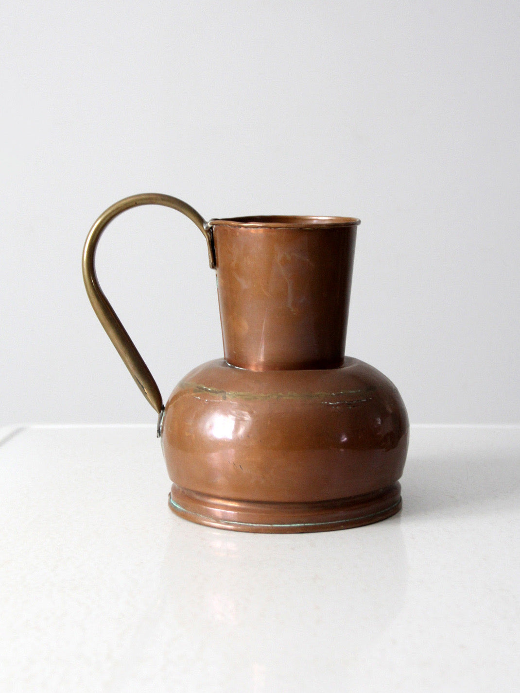 antique Dutch copper ewer with brass handle