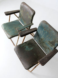 mid century patio chairs pair