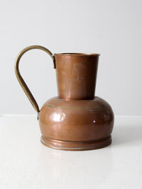 antique Dutch copper ewer with brass handle