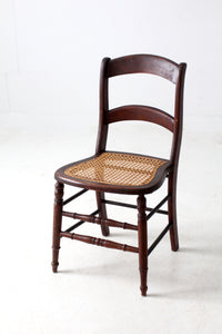 antique American cane seat ladder back chair
