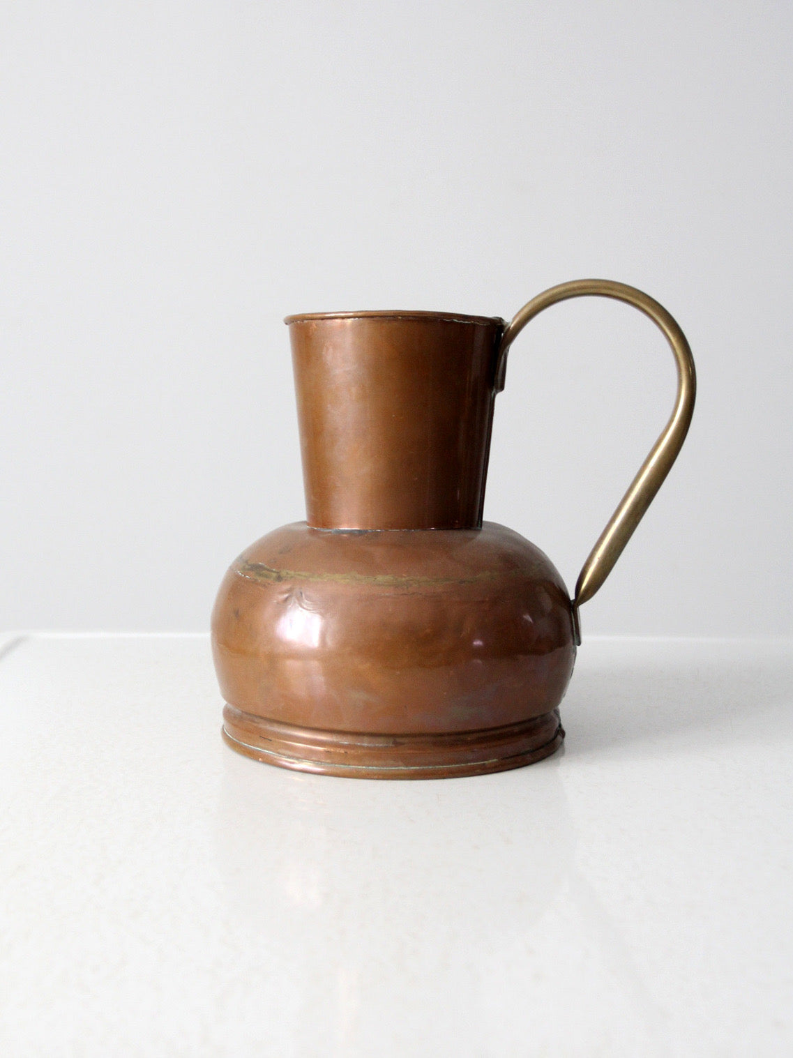 antique Dutch copper ewer with brass handle