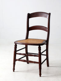 antique American cane seat ladder back chair