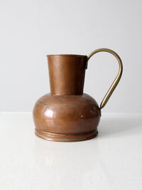 antique Dutch copper ewer with brass handle