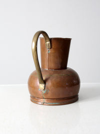antique Dutch copper ewer with brass handle