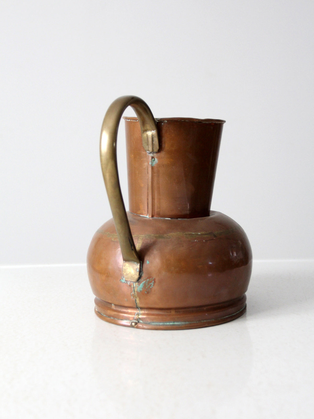 antique Dutch copper ewer with brass handle