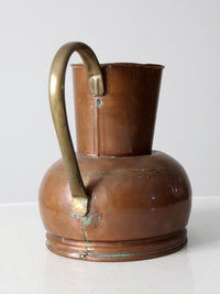 antique Dutch copper ewer with brass handle