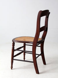 antique American cane seat ladder back chair