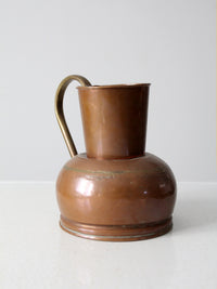 antique Dutch copper ewer with brass handle