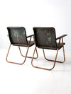 mid century patio chairs pair