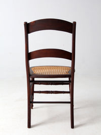 antique American cane seat ladder back chair