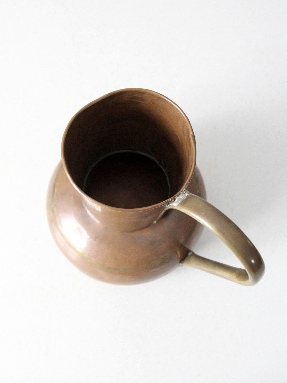 antique Dutch copper ewer with brass handle
