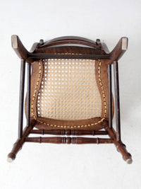 antique American cane seat ladder back chair
