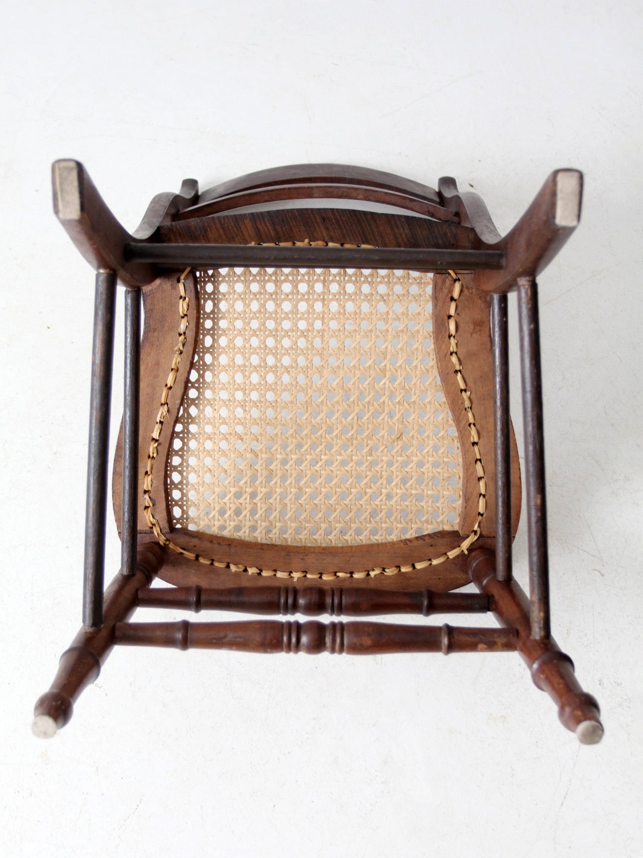 antique American cane seat ladder back chair