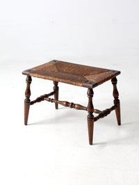 antique rush seat bench