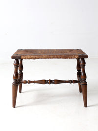 antique rush seat bench