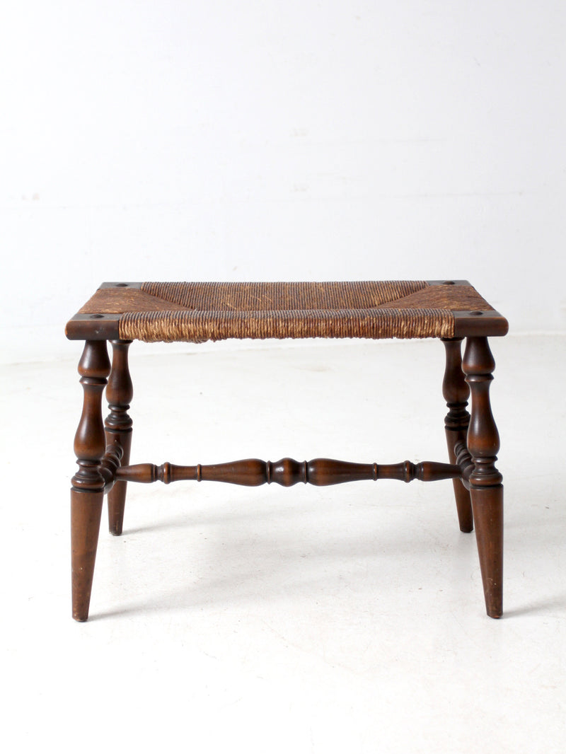 antique rush seat bench