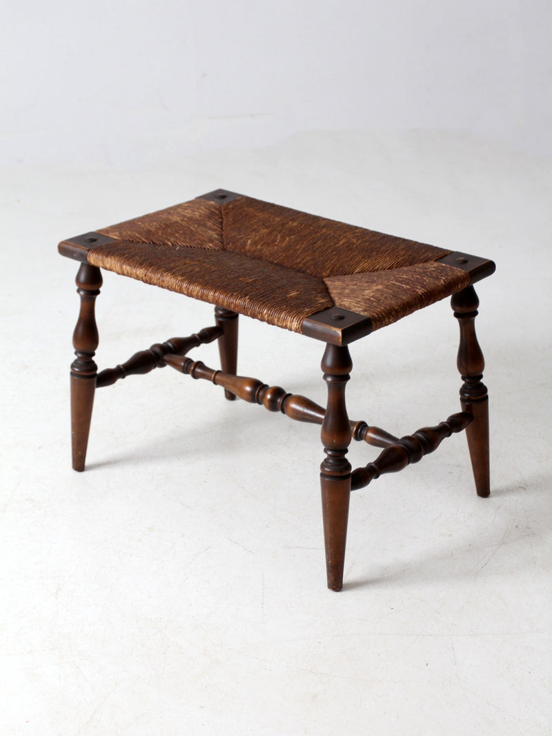 antique rush seat bench