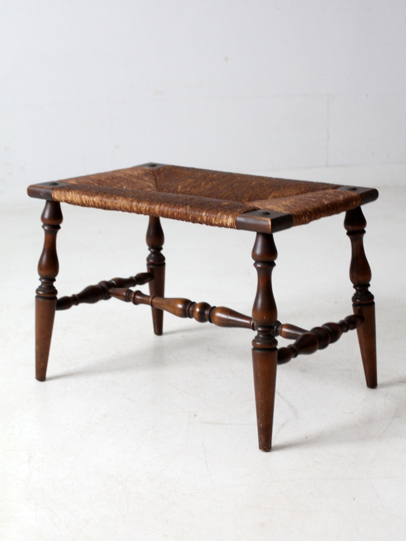 antique rush seat bench