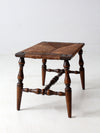 antique rush seat bench