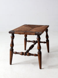 antique rush seat bench