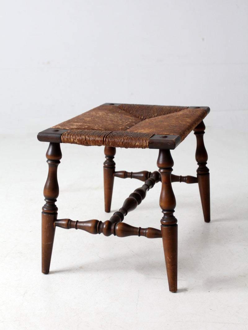 antique rush seat bench