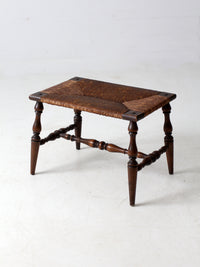 antique rush seat bench