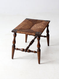 antique rush seat bench