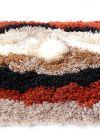 vintage abstract latch hook fiber art wall hanging