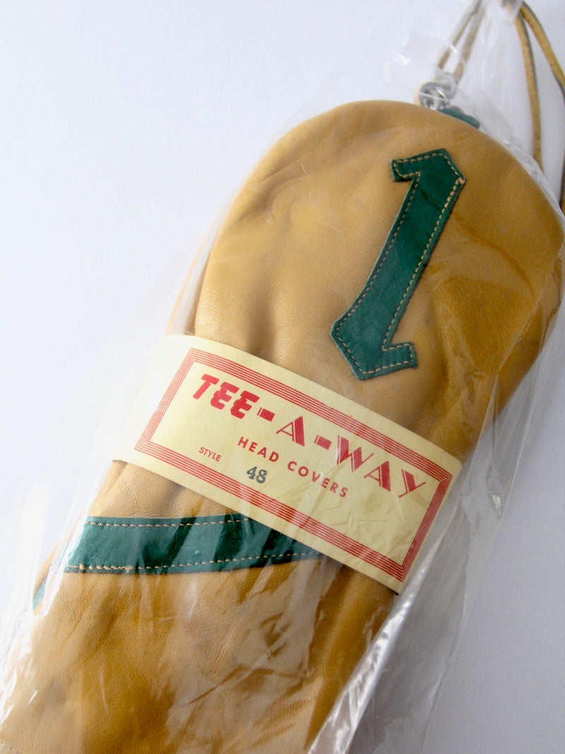 antique leather golf club headcovers with original packaging