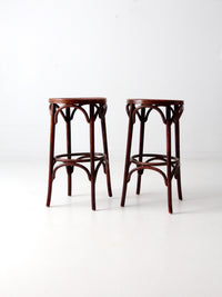 early 20th century bentwood stools pair