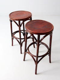 early 20th century bentwood stools pair