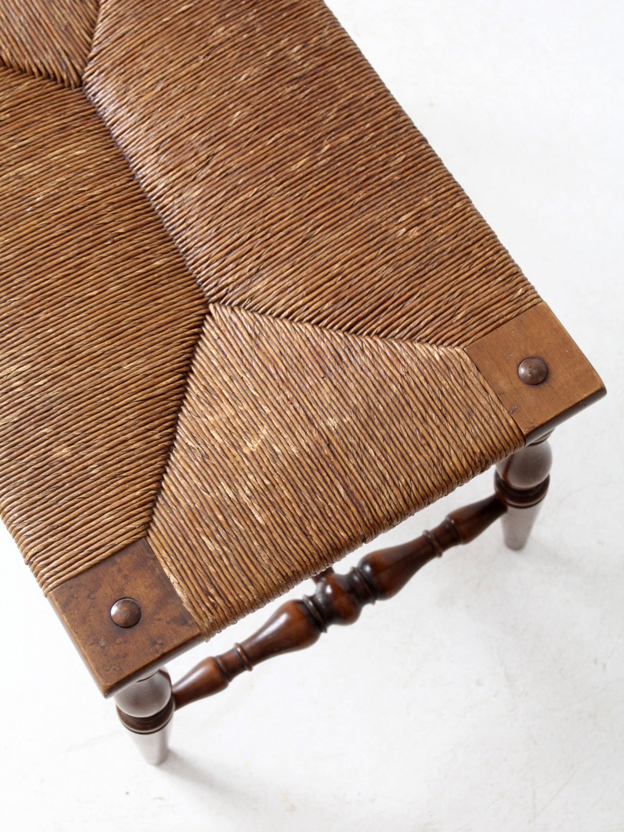 antique rush seat bench