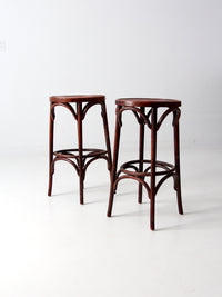 early 20th century bentwood stools pair
