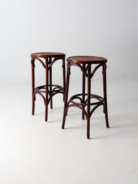 early 20th century bentwood stools pair
