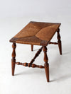 antique rush seat bench