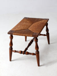 antique rush seat bench
