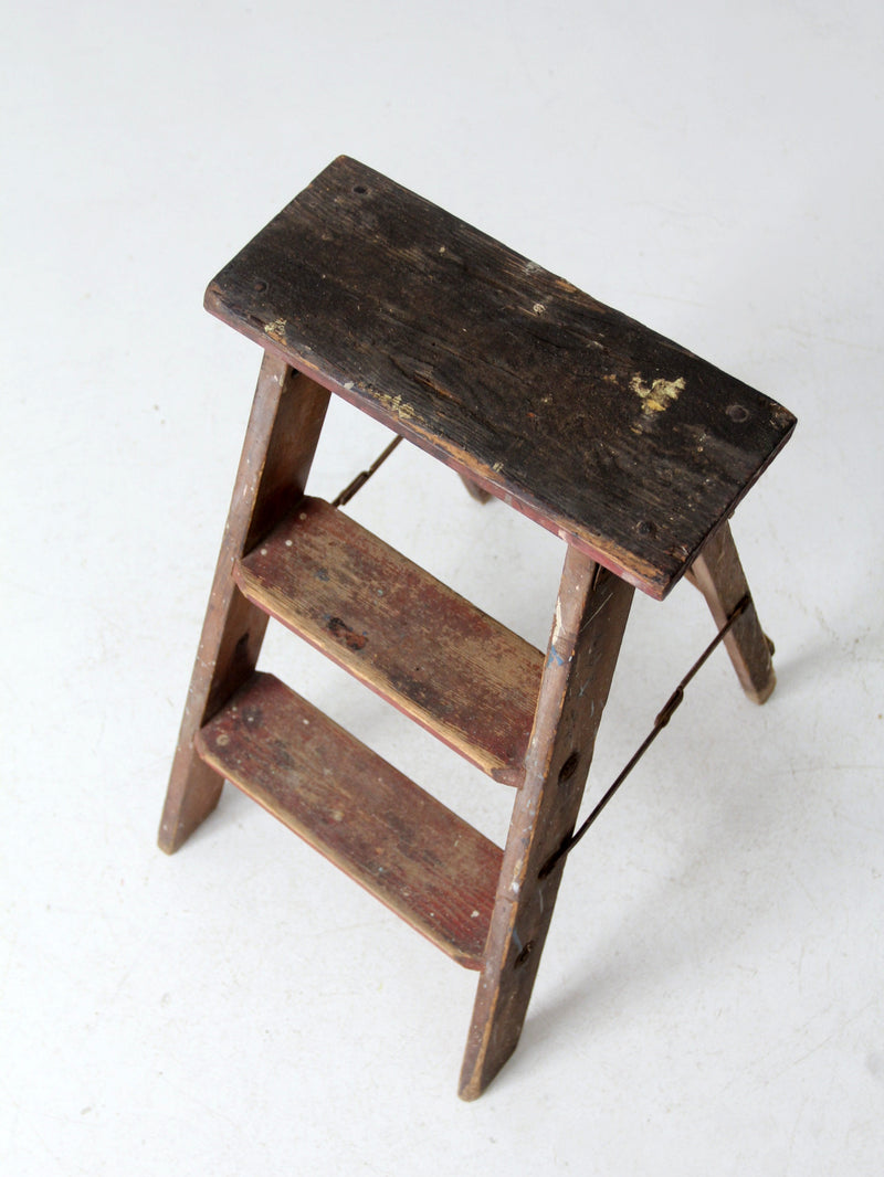 vintage wooden step ladder