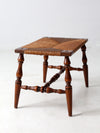 antique rush seat bench