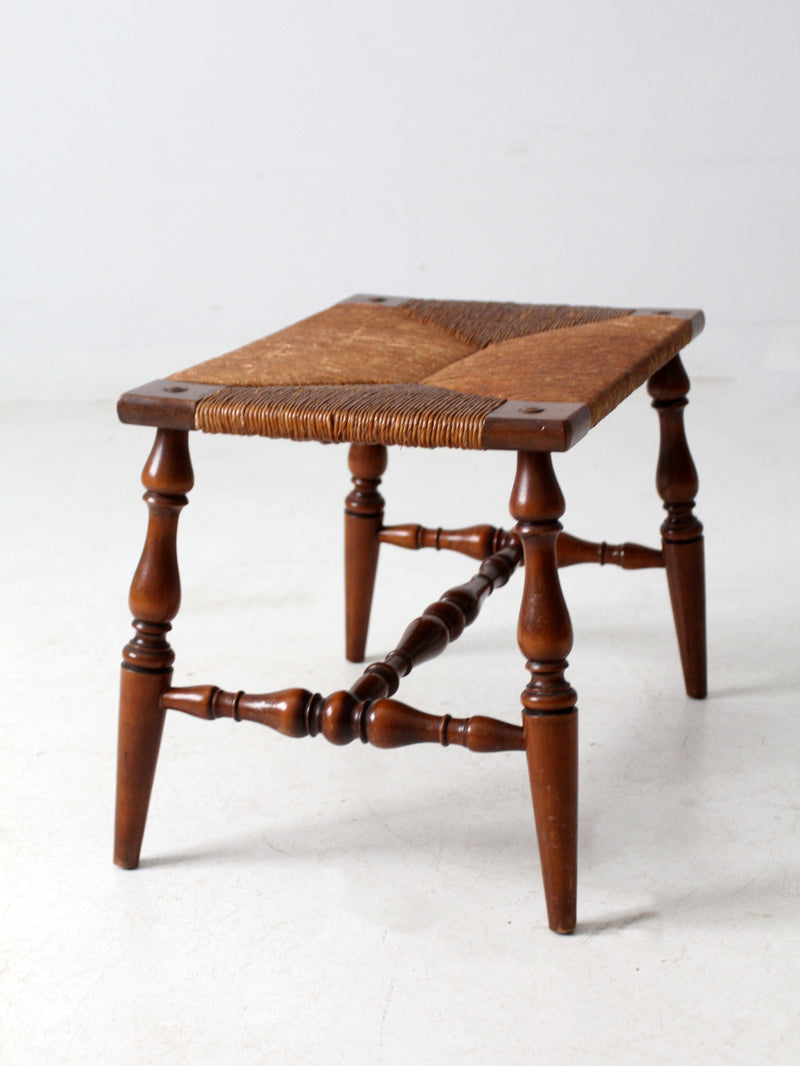 antique rush seat bench