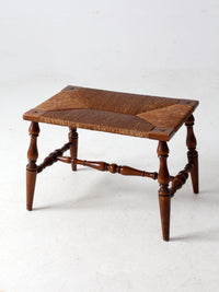 antique rush seat bench