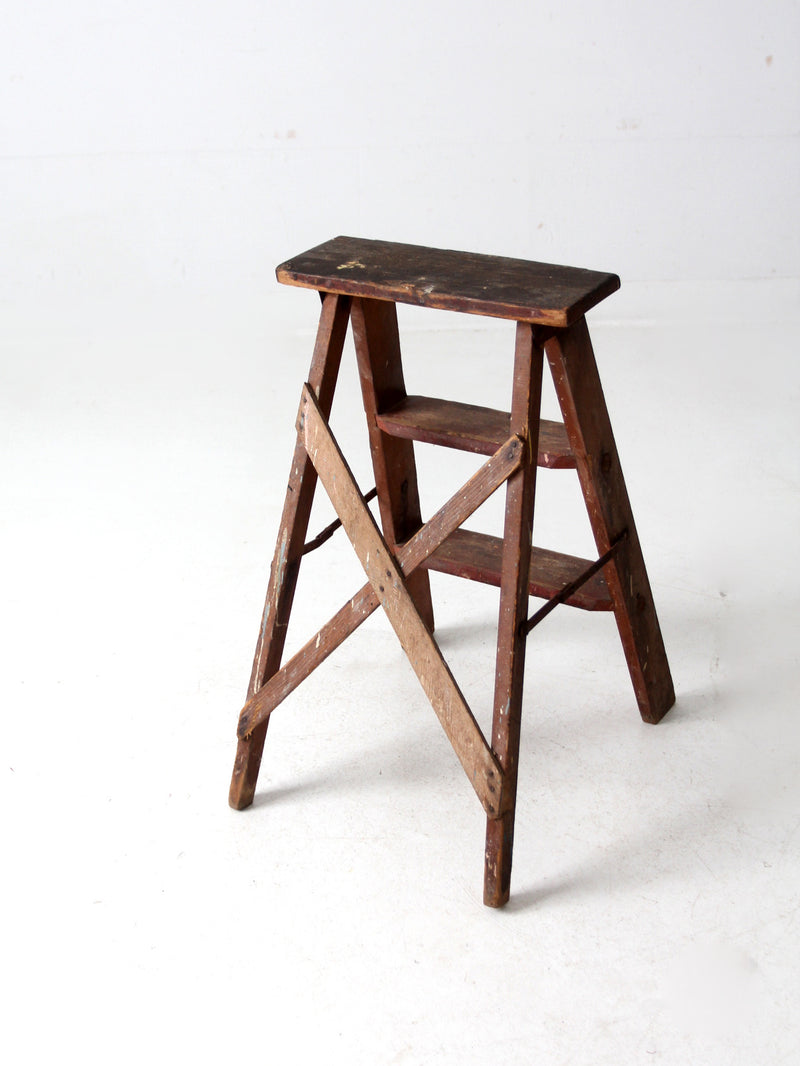 vintage wooden step ladder